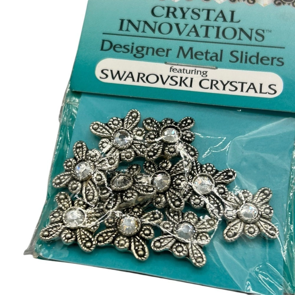 Crystal Innovations Swarovski Crystal Butterfly Metal Sliders 10pc Jewelry Makin - Picture 3 of 4